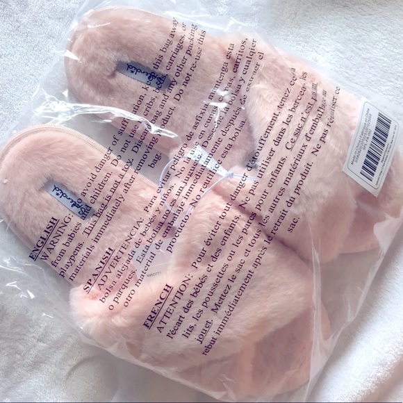 🌞 2/$25 | Splendid | Crystal Pink Fur Slippers - Picture 3 of 5